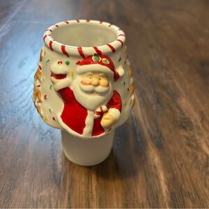 Home Interiors Santa and Gingerbread Tree Candle Capper